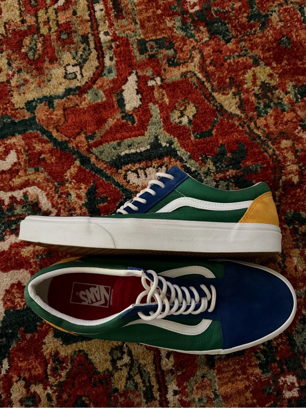 Vans Men's Low-Top Colorblock Sneakers - Green/Blue/Yellow